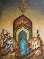 mosquée en poudre dorée dessin animé islamique